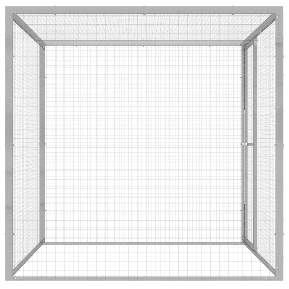 vidaXL Κλουβί Γάτας 1,5 x 1,5 x 1,5 μ. από Γαλβανισμένο Χάλυβα