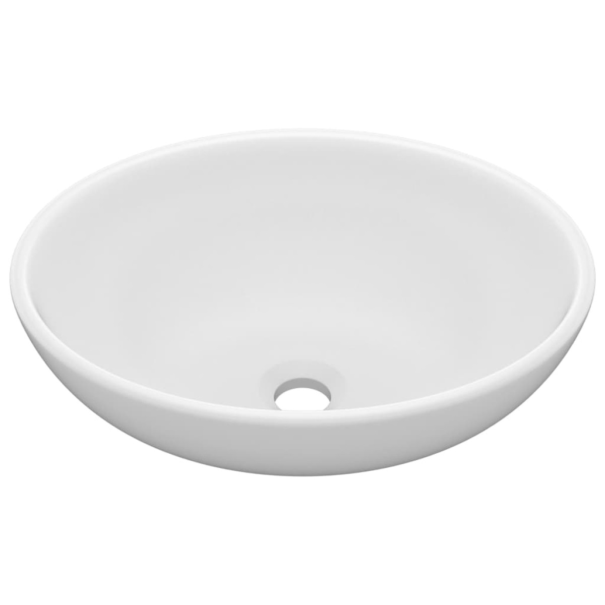 vidaXL Νιπτήρας Πολυτελής Οβάλ Λευκό Ματ 40 x 33 εκ. Κεραμικός