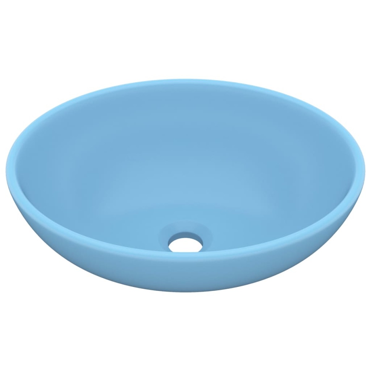 vidaXL Νιπτήρας Πολυτελής Οβάλ Γαλάζιο Ματ 40 x 33 εκ. Κεραμικός