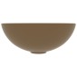 vidaXL Νιπτήρας Μπάνιου Στρογγυλός Κρεμ Ματ Κεραμικός