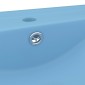 vidaXL Νιπτήρας με Οπή Βρύσης Γαλάζιο Ματ 60 x 46 εκ. Κεραμικός