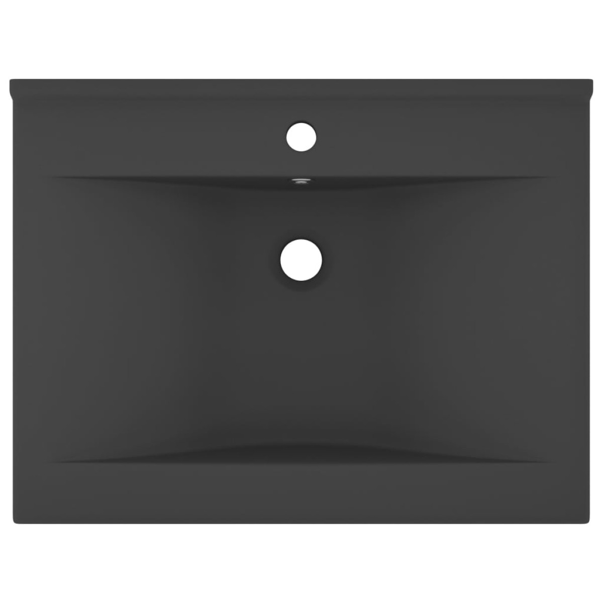 vidaXL Νιπτήρας με Οπή Βρύσης Σκούρο Γκρι Ματ 60 x 46 εκ. Κεραμικός