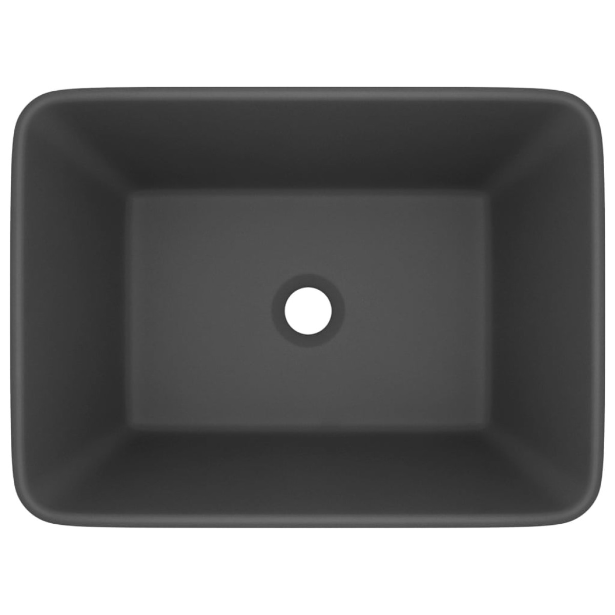 vidaXL Νιπτήρας Πολυτελής Σκούρο Γκρι Ματ 41 x 30 x 12 εκ. Κεραμικός