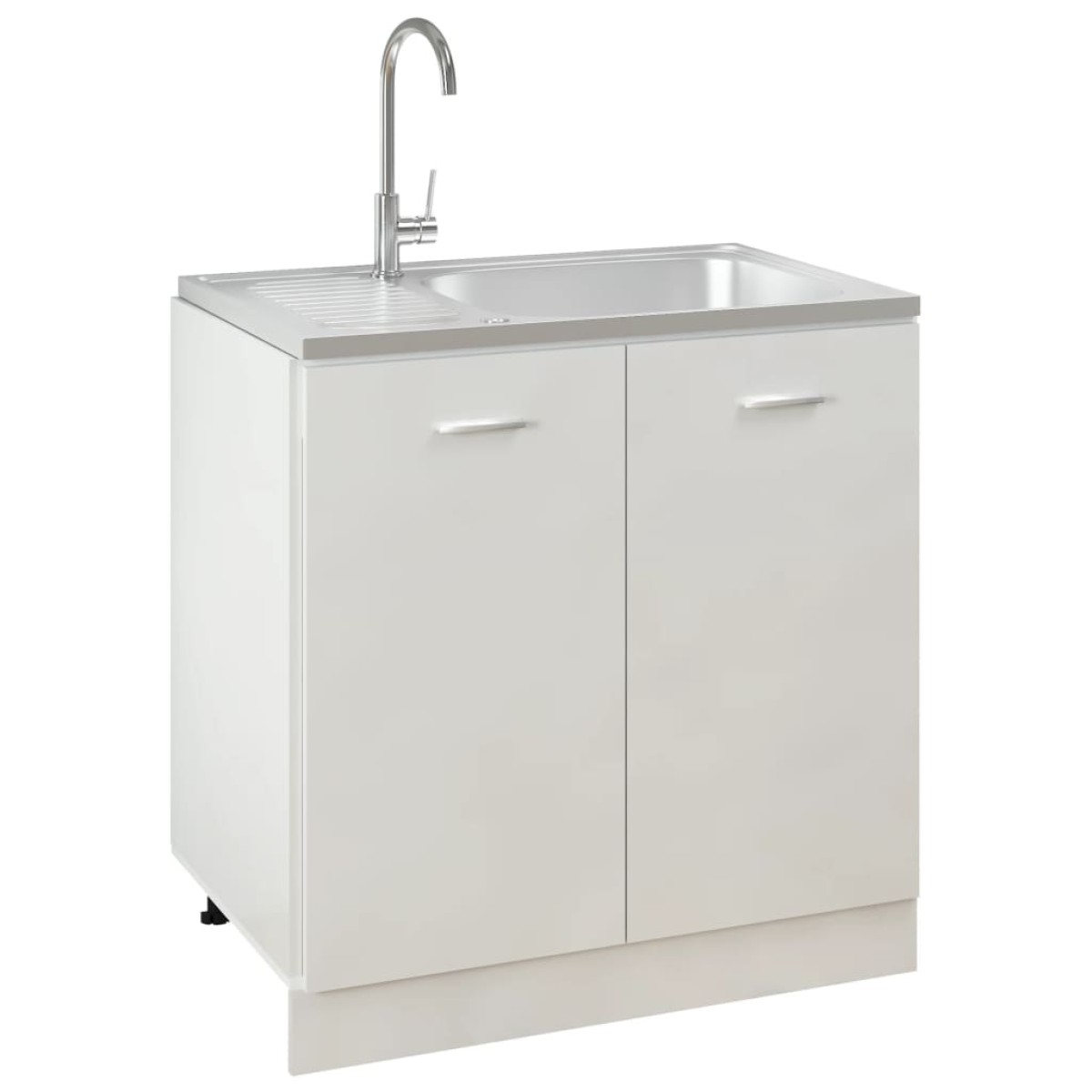 vidaXL Νεροχύτης + Ποδιά Σετ Ασημί 800x600x155 χιλ. Ανοξείδωτο Ατσάλι
