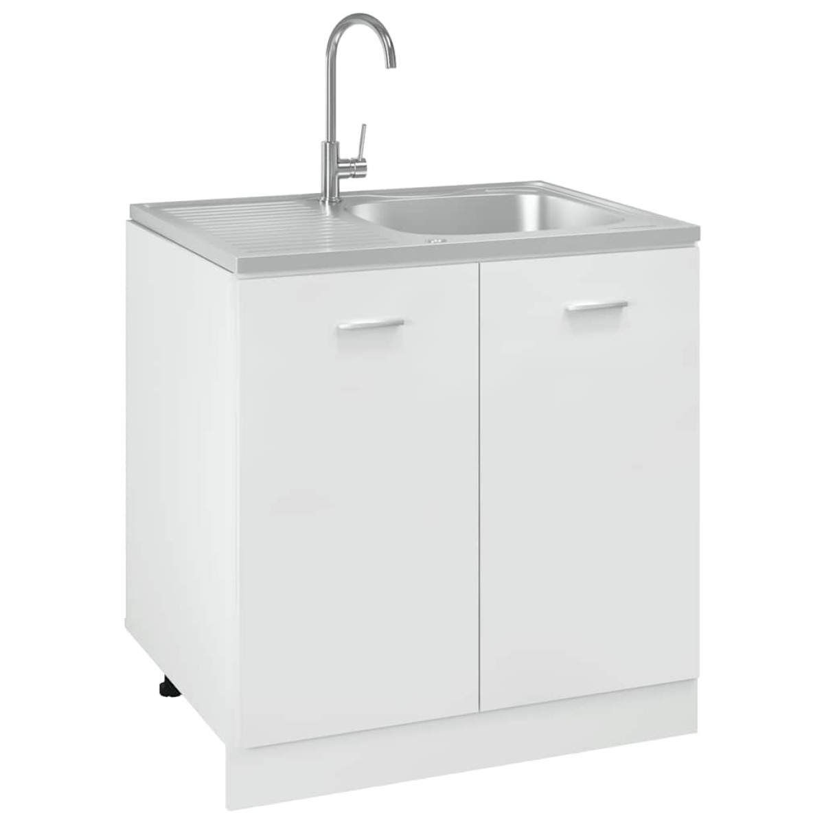 vidaXL Νεροχύτης + Ποδιά Σετ Ασημί 800x600x155 χιλ. Ανοξείδωτο Ατσάλι