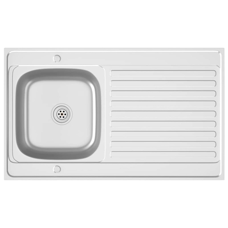 vidaXL Νεροχύτης + Ποδιά Σετ Ασημί 1000x600x155 χιλ. Ανοξείδωτο Ατσάλι