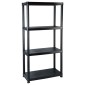 vidaXL Ραφιέρα Αποθήκευσης 4 Επιπέδων Μαύρη 61x30,5x130 εκ. Πλαστική