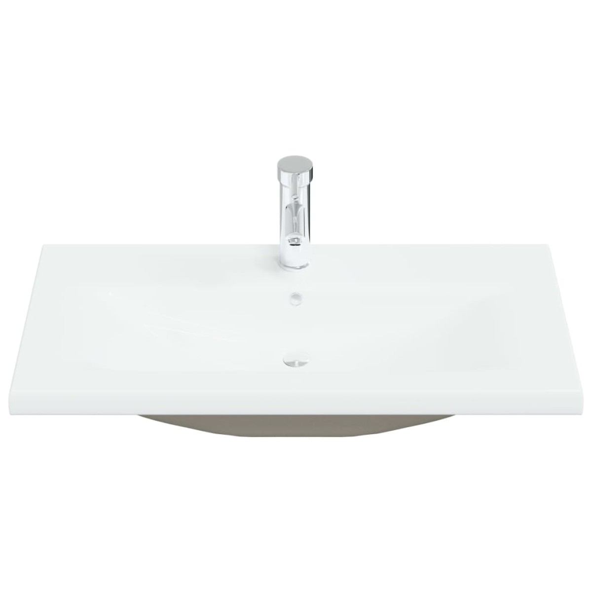 vidaXL Νιπτήρας Ένθετος Λευκός 81 x 39 x 18 εκ. Κεραμικός με Βρύση