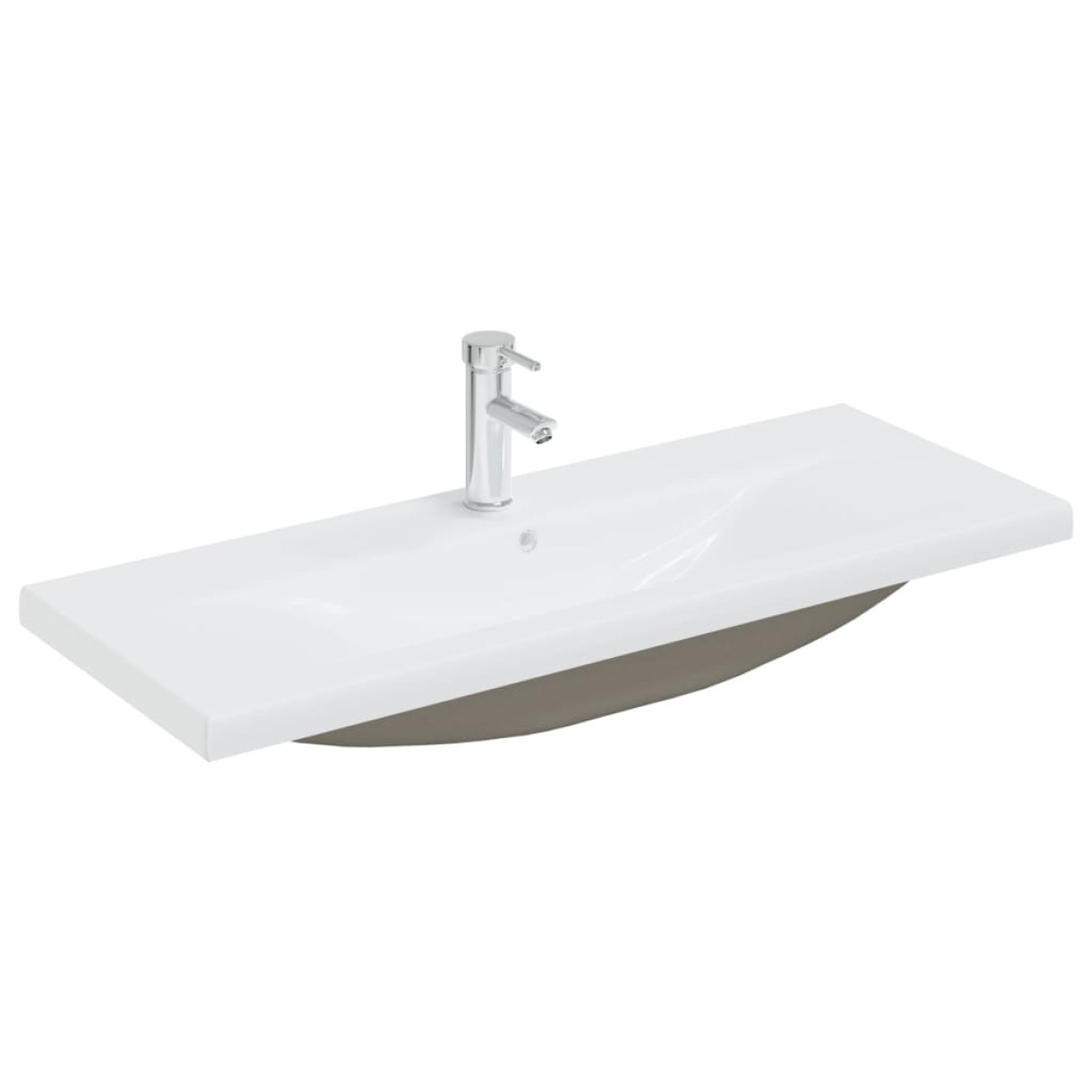 vidaXL Νιπτήρας Ένθετος Λευκός 101 x 39 x 18 εκ. Κεραμικός με Βρύση