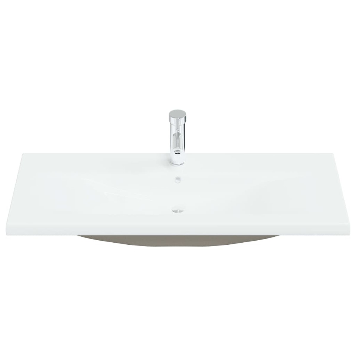 vidaXL Νιπτήρας Ένθετος Λευκός 101 x 39 x 18 εκ. Κεραμικός με Βρύση
