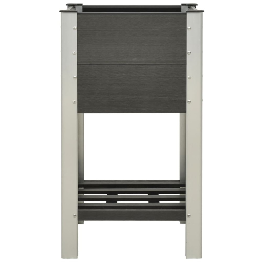 vidaXL Ζαρντινιέρα Υπερυψωμένη με Ράφι Γκρι 50 x 50 x 90 εκ. από WPC