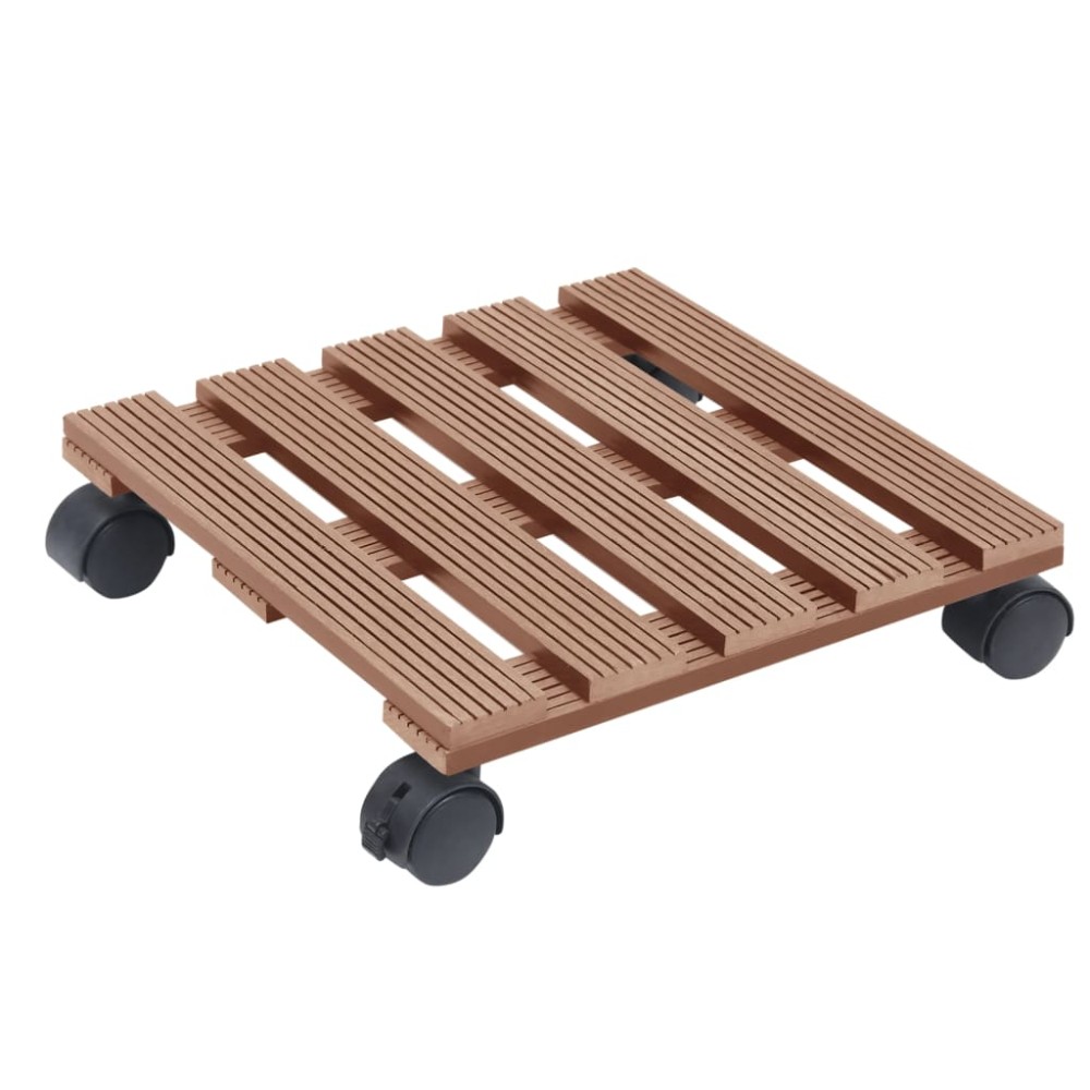 vidaXL Βάσεις για Γλάστρες με Ρόδες 2 τεμ. Καφέ 30x30x7,5 εκ. από WPC