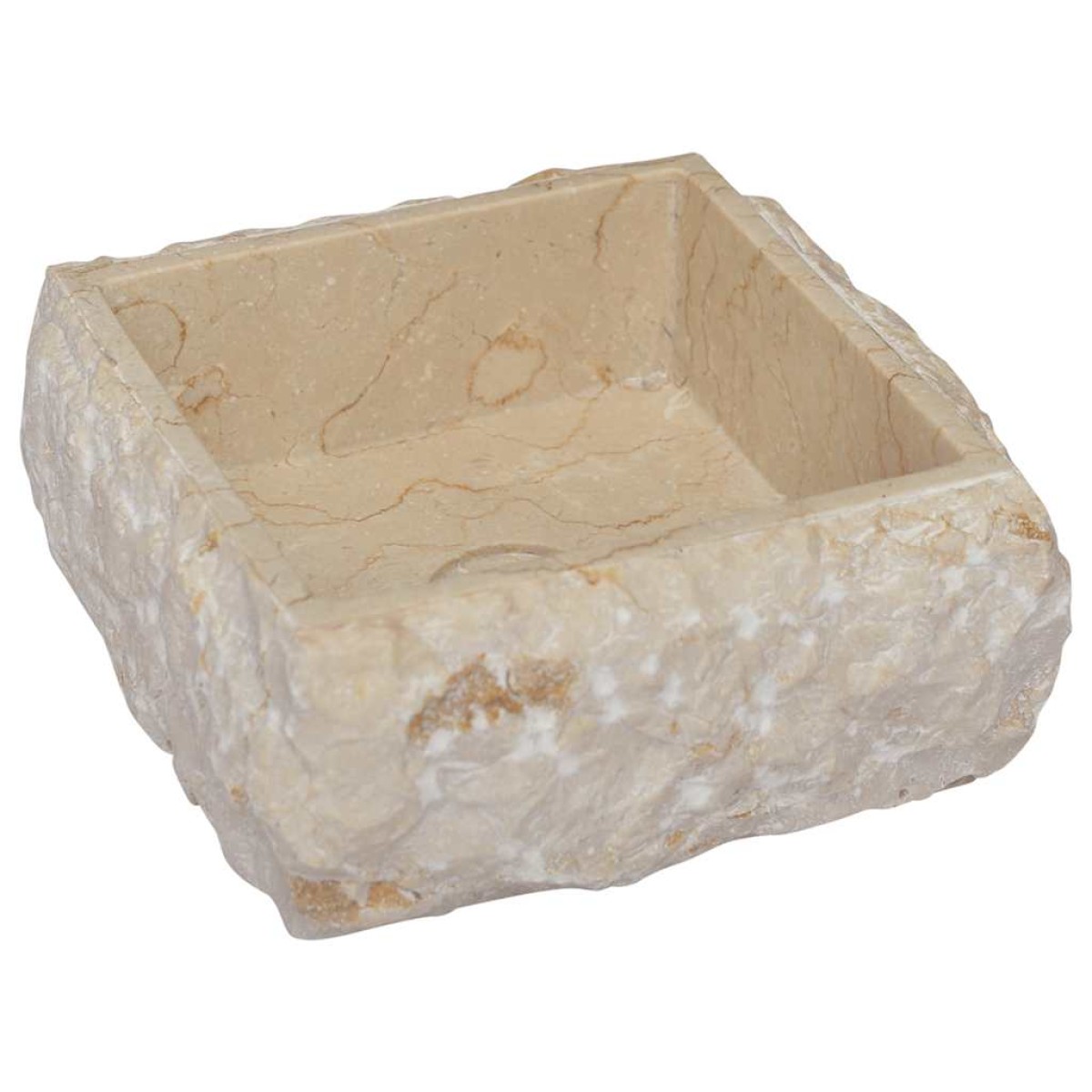 vidaXL Νιπτήρας Κρεμ 30 x 30 x 13 εκ. Μαρμάρινος