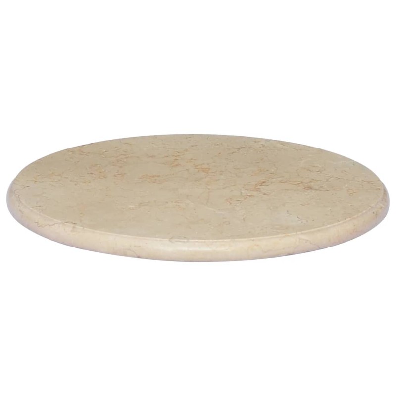 vidaXL Επιφάνεια Τραπεζιού Κρεμ Ø50 x 2,5 cm Μαρμάρινη
