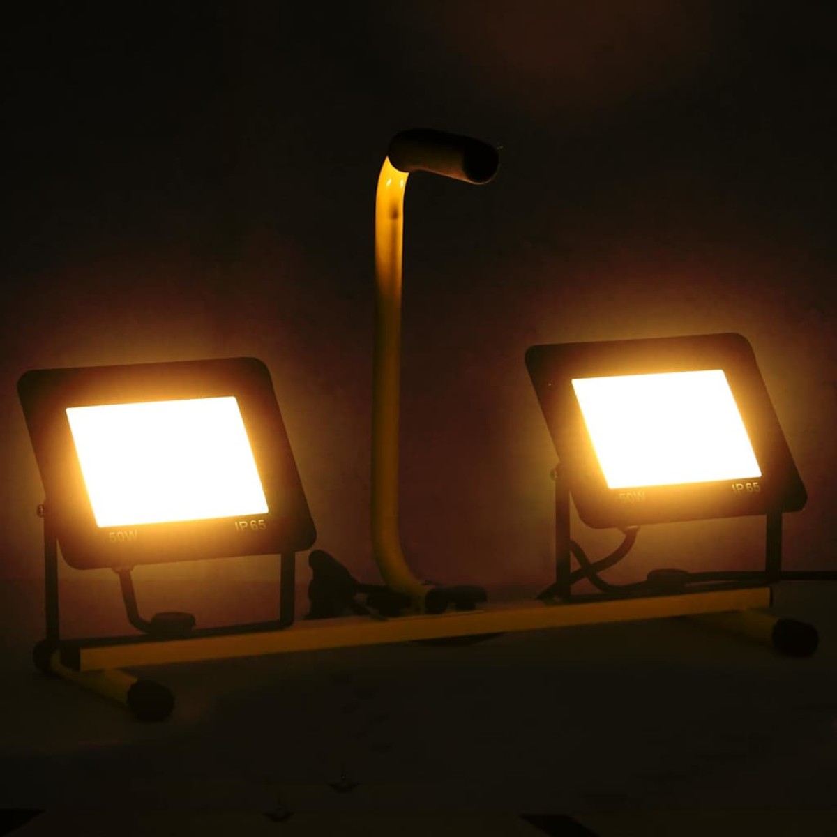 vidaXL Προβολέας LED με Λαβή Θερμό Λευκό 2 x 50 W