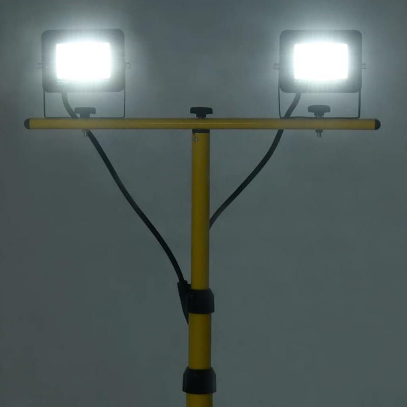 vidaXL Προβολέας LED με Τρίποδο Ψυχρό Λευκό 2 x 20 W