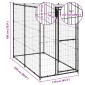 vidaXL Κλουβί Σκύλου Εξ. Χώρου Ατσάλι 110 x 220 x 180 εκ. με Στέγαστρο