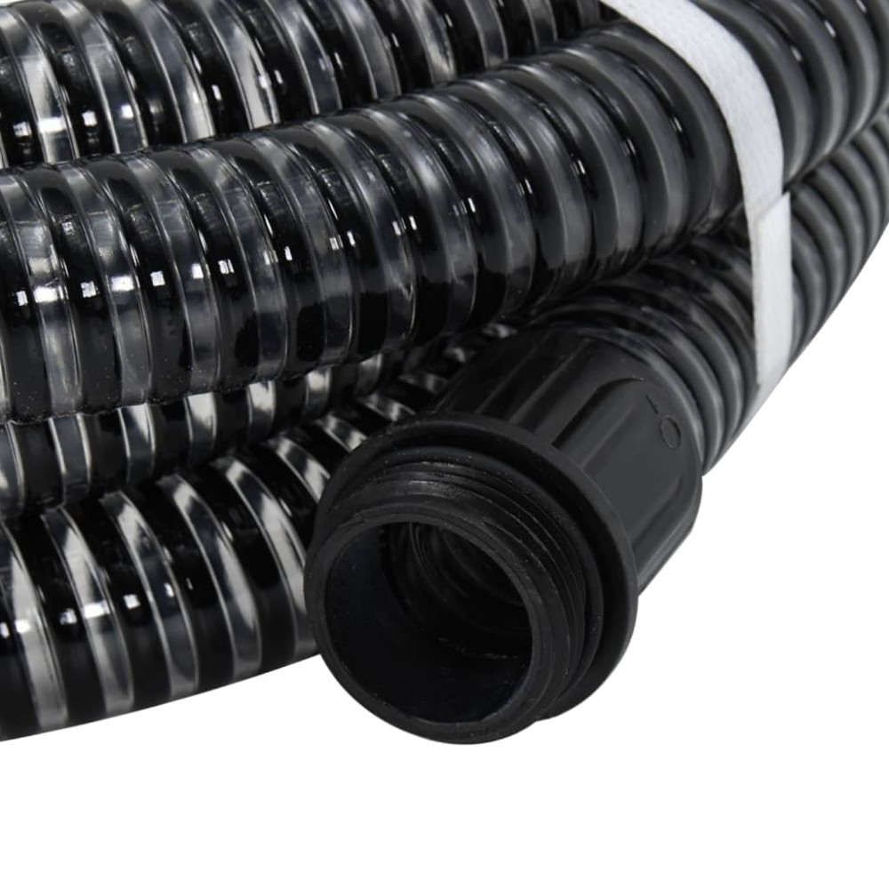 vidaXL Σωλήνας Αναρρόφησης Ορειχ. Συνδέσεις Μαύρος 20 μ/1,1" PVC