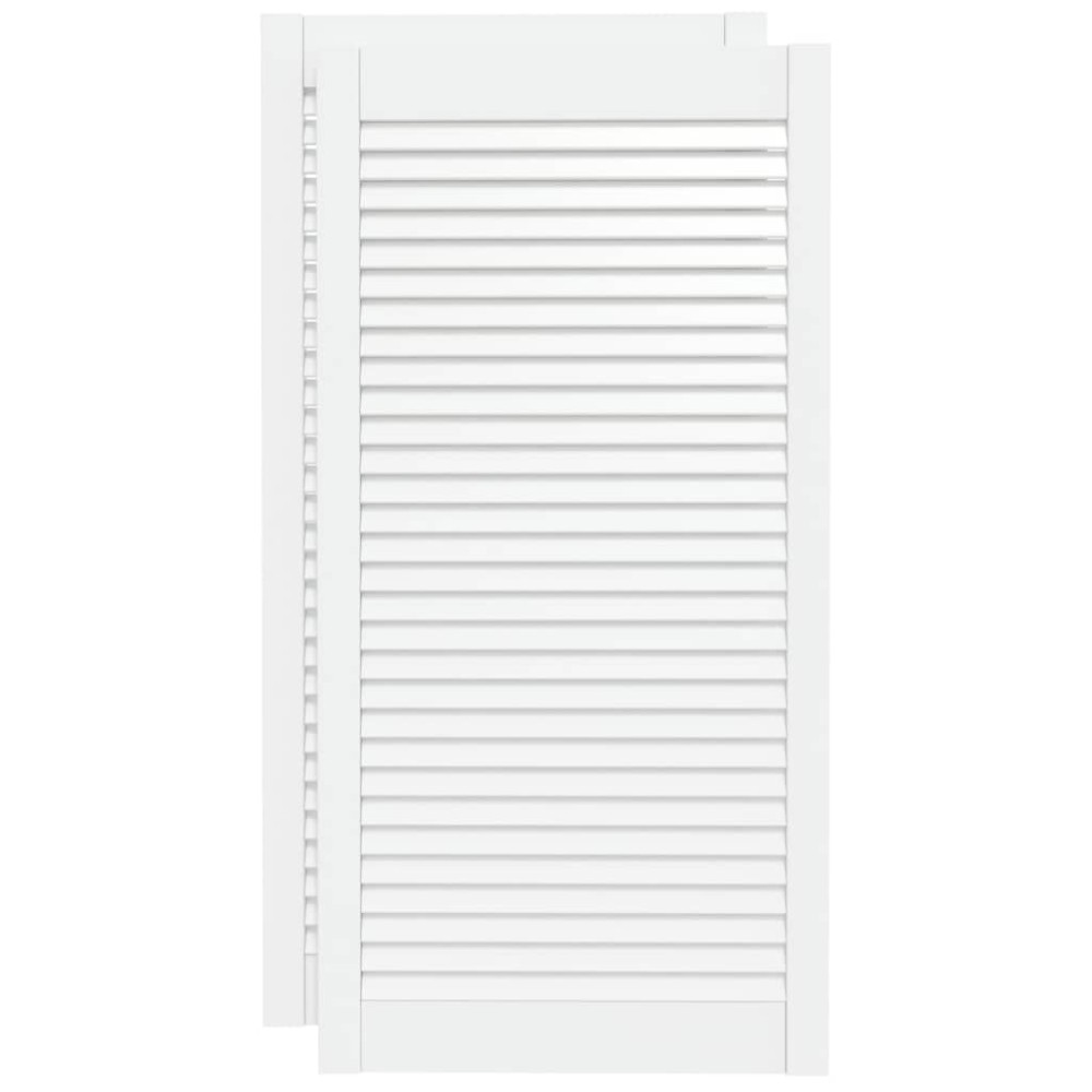 vidaXL Πορτάκια με Περσίδες 2 τεμ. Λευκά 99,3x49,4εκ Μασίφ Ξύλο Πεύκου