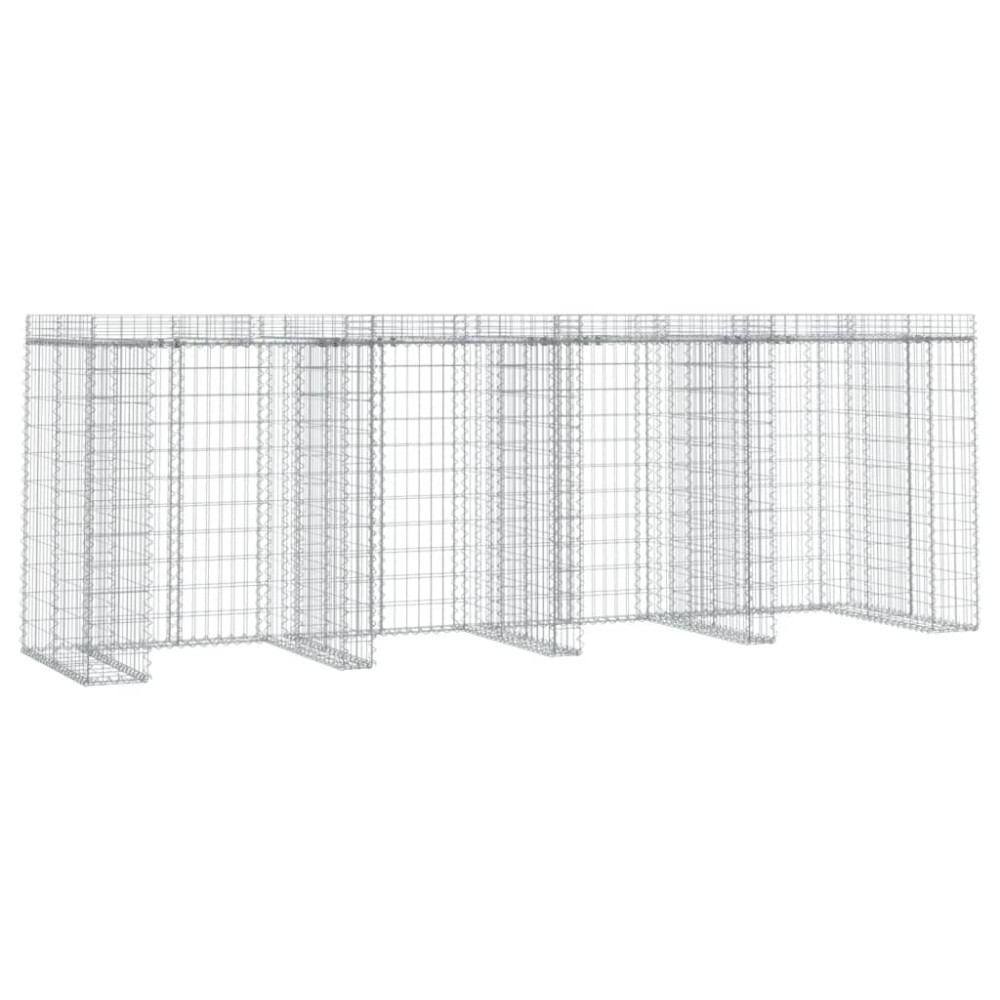 vidaXL Συρματοκιβώτιο Τοίχου Κάδου Απορ. 350x91x120 εκ Γαλβαν. Σίδηρος