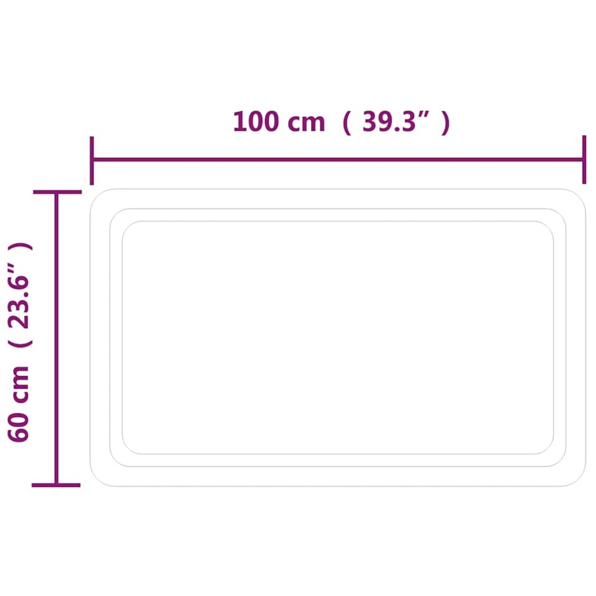 vidaXL Καθρέφτης Μπάνιου με LED 100x60 εκ.