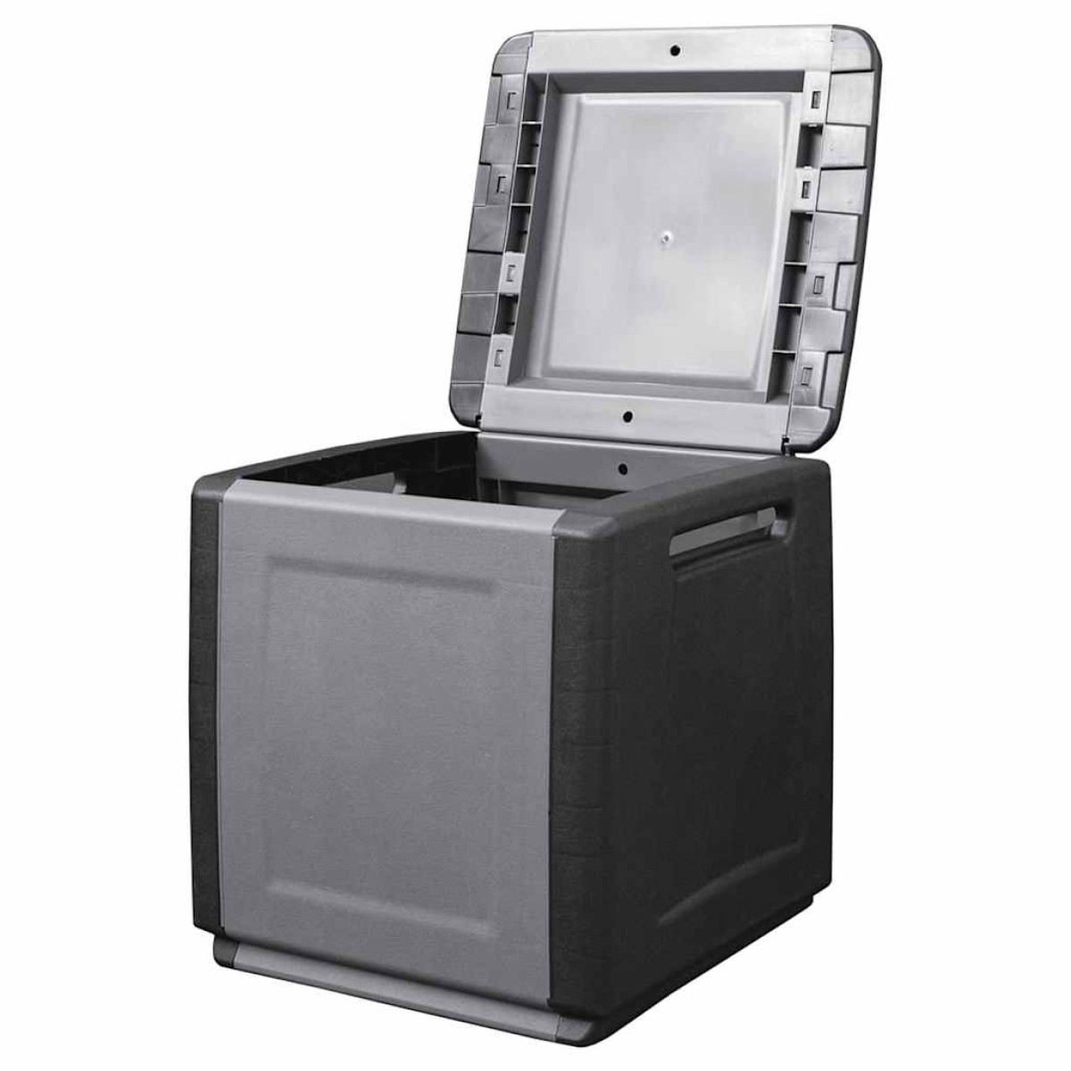 vidaXL Μπαούλο Αποθήκευσης Κήπου 54x53x57 εκ. Σκ. Γκρι/Μαύρο 130 Λίτρα