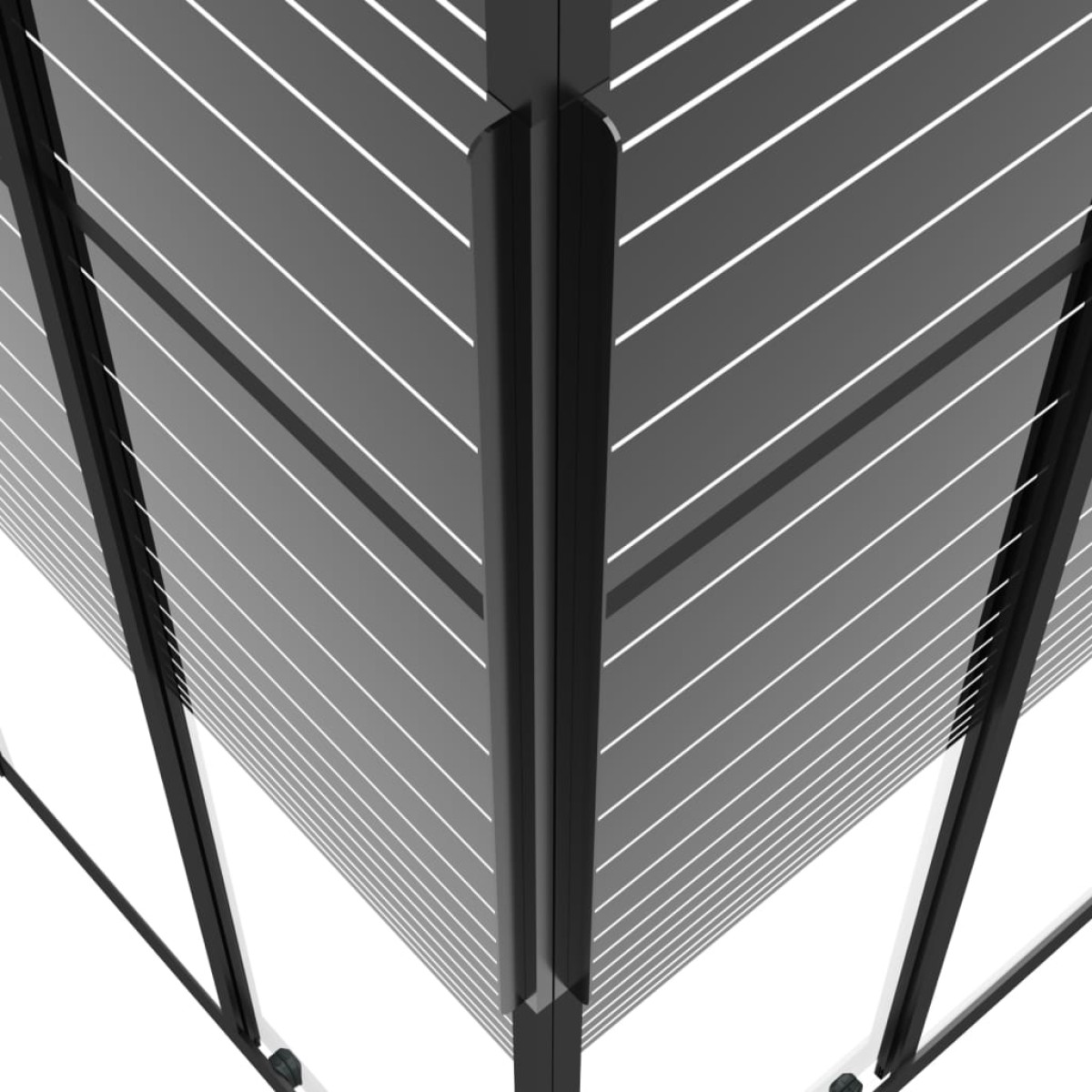 vidaXL Καμπίνα Ντουζιέρας με Ρίγες Μαύρη 70 x 70 x 180 εκ. από ESG