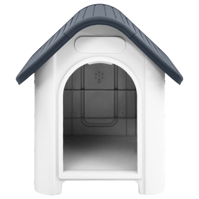 vidaXL Σπιτάκι Σκύλου Γκρι 59 x 75 x 66 εκ. από Πολυπροπυλένιο