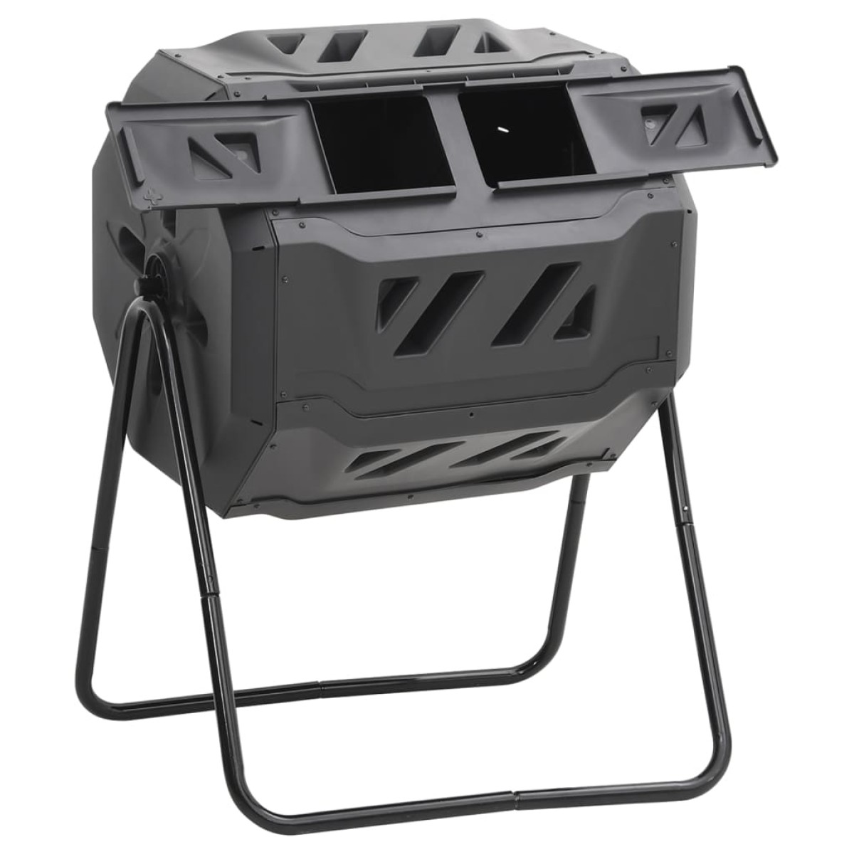 vidaXL Κάδος Κομποστοποίησης Κήπου Μαύρος 73 x 64 x 95 εκ. 160 Λίτρων