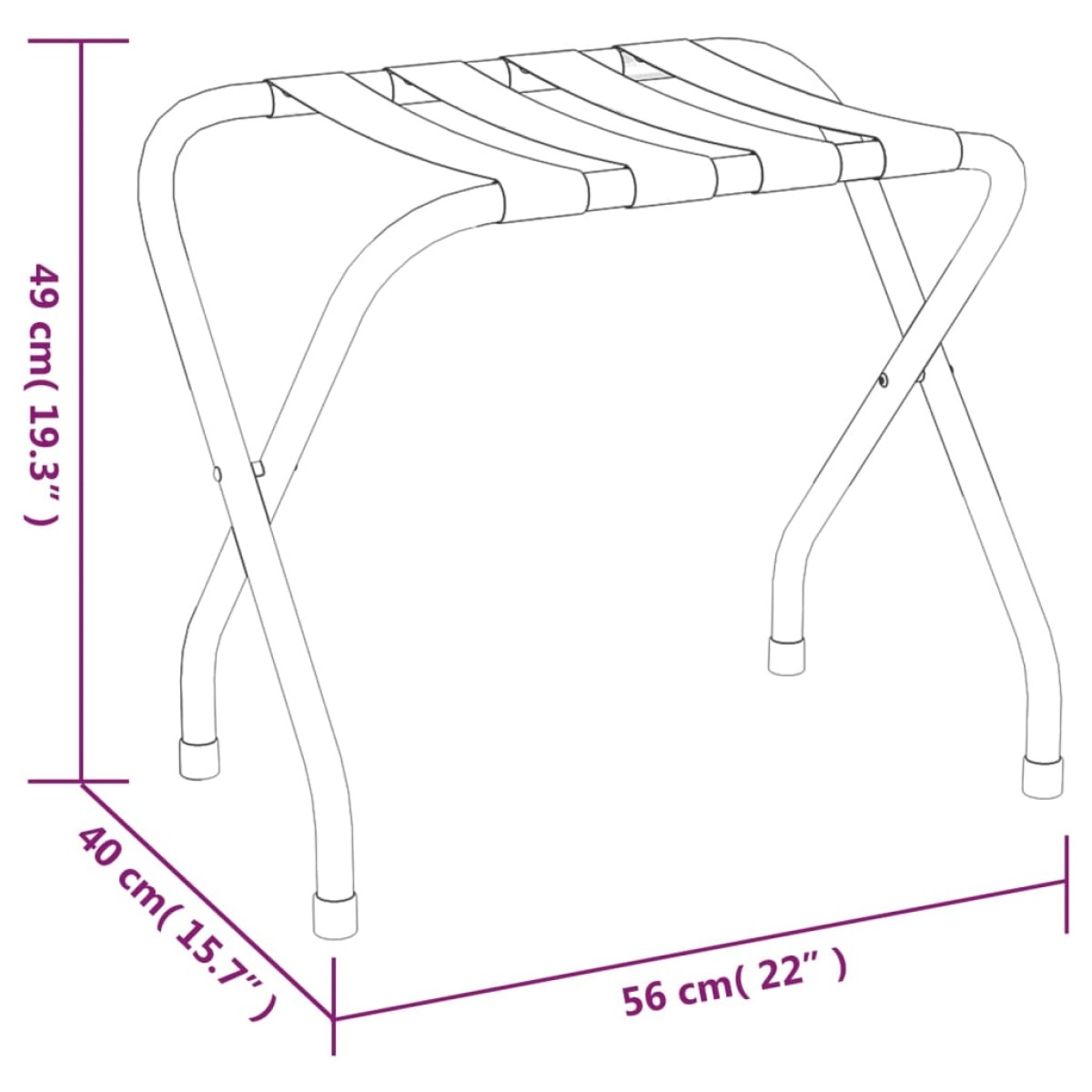 vidaXL Ράφι Αποσκευών Μαύρο 56 x 40 x 49 εκ.