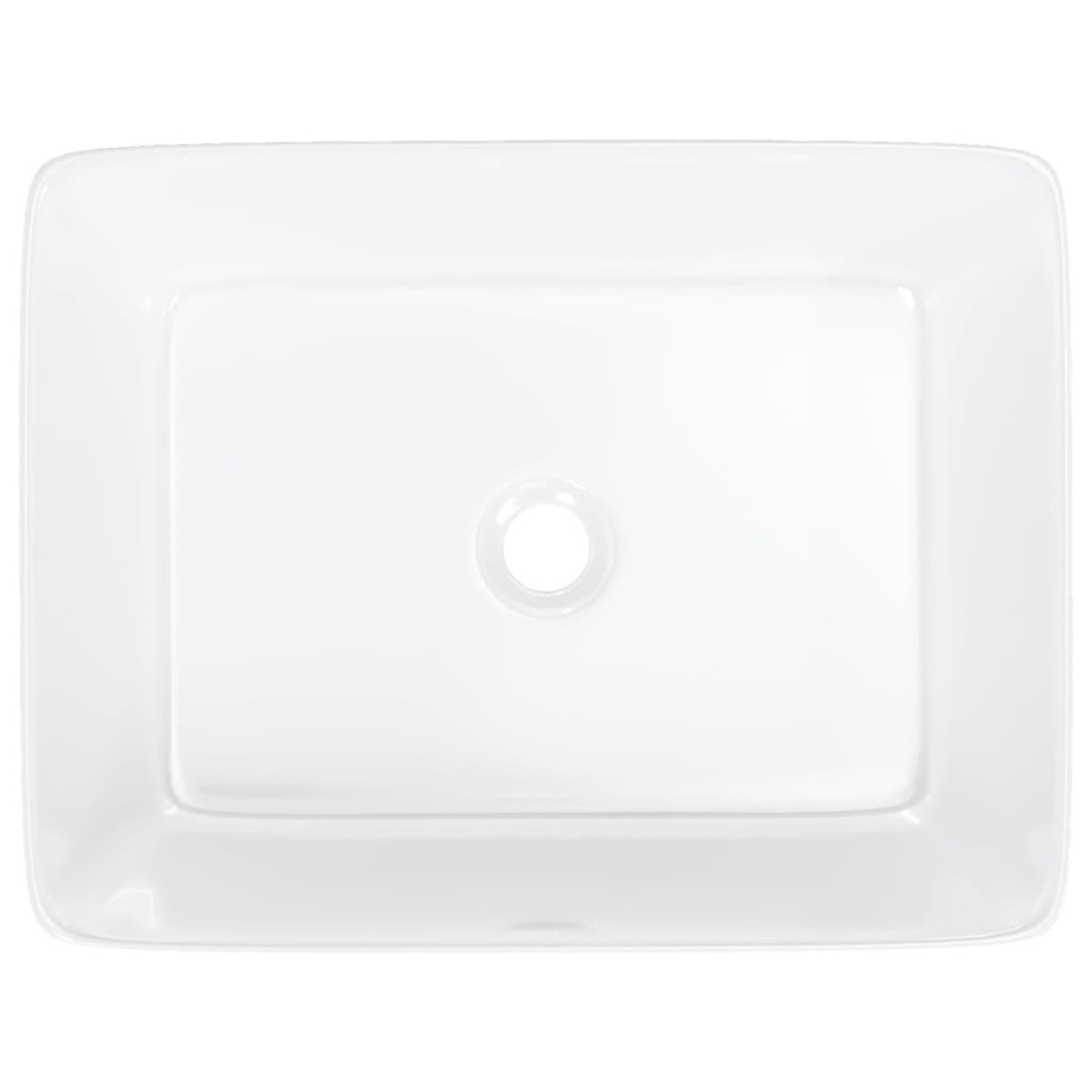 vidaXL Νιπτήρας Ορθογώνιος Λευκός 48 x 37 x 13 εκ. Κεραμικός