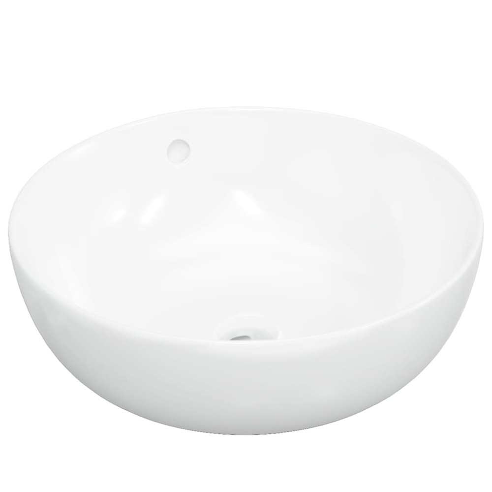 vidaXL Νιπτήρας Στρογγυλός Λευκός 44 x 17 εκ. Κεραμικός