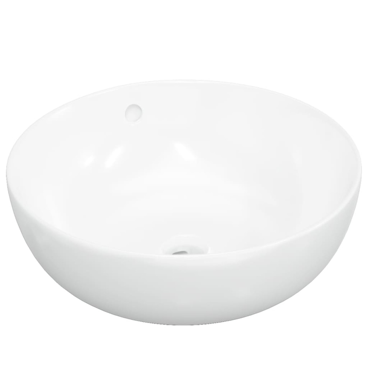 vidaXL Νιπτήρας Στρογγυλός Λευκός 44 x 17 εκ. Κεραμικός