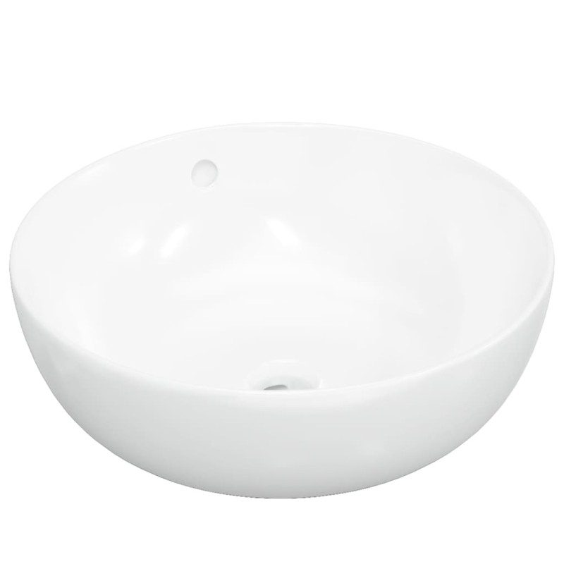 vidaXL Νιπτήρας Στρογγυλός Λευκός 44 x 17 εκ. Κεραμικός