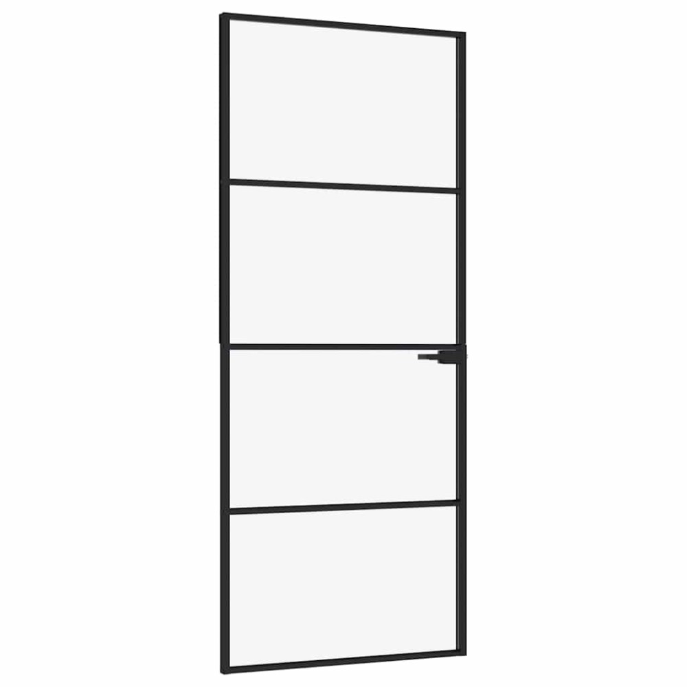 vidaXL Εσωτερική Πόρτα 83x201,5 εκ. Ψημένο Γυαλί και  Λεπτό Αλουμίνιο