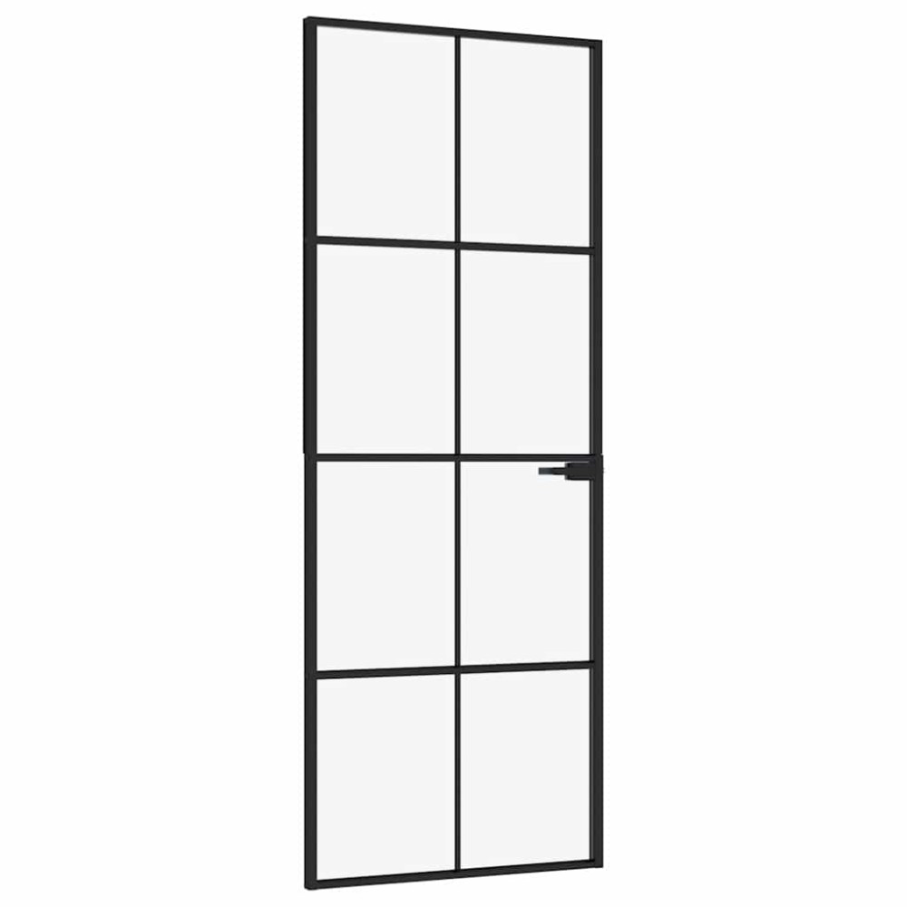 vidaXL Εσωτερική Πόρτα 76x201,5 εκ. Ψημένο Γυαλί και  Λεπτό Αλουμίνιο