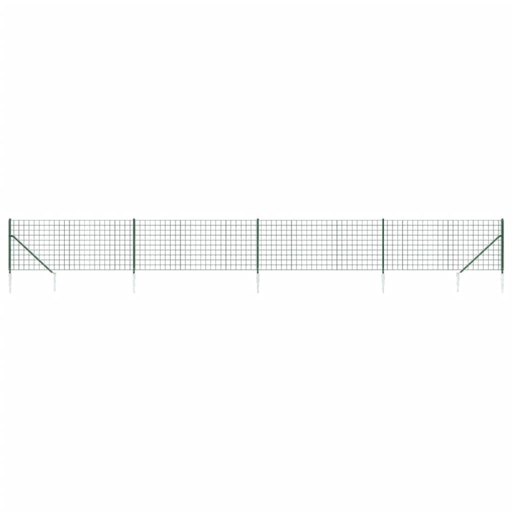 vidaXL Συρματόπλεγμα Περίφραξης Πράσινο 1,1 x 10 μ. με Καρφωτές Βάσεις