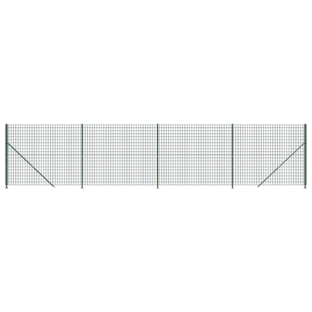 vidaXL Συρματόπλεγμα Περίφραξης Πράσινο 2,2x10 μ. με Βάσεις Φλάντζα
