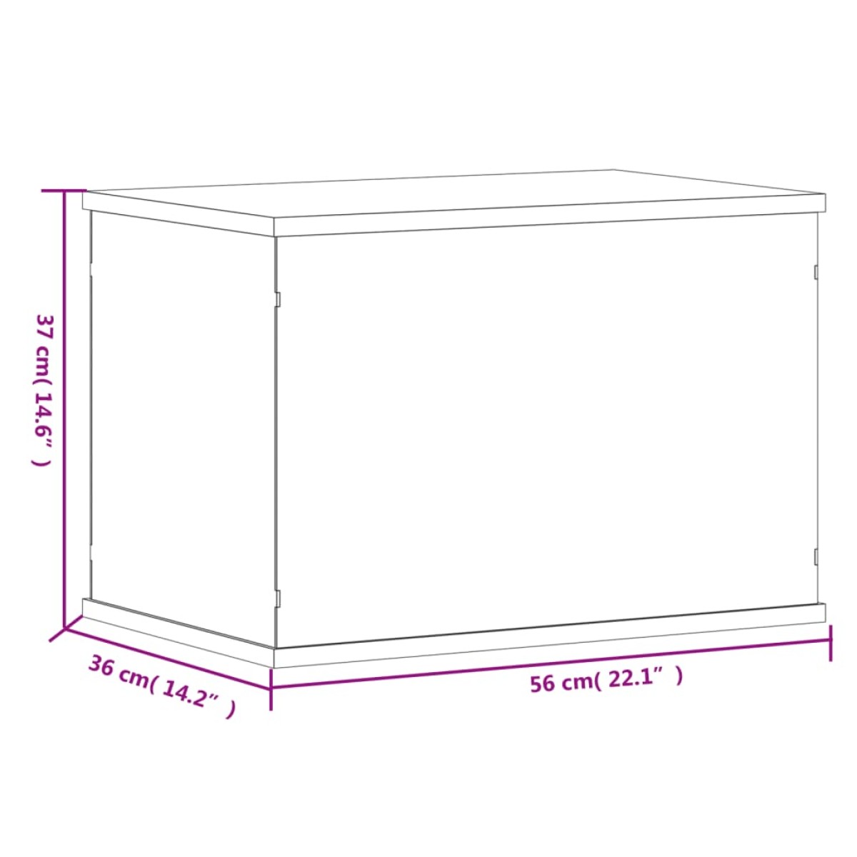 vidaXL Κουτί Βιτρίνα Διάφανο 56 x 36 x 37 εκ. Ακρυλικό