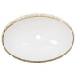 vidaXL Νιπτήρας Οβάλ Λευκός και Χρυσός 59 x 40 x 15 εκ. Κεραμικός