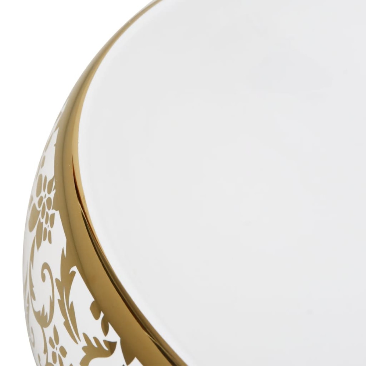 vidaXL Νιπτήρας Οβάλ Λευκός και Χρυσός 59 x 40 x 15 εκ. Κεραμικός