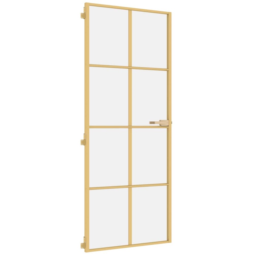 vidaXL Εσωτερική Πόρτα Χρυσή 83 x 201,5 εκ. Ψημένο Γυαλί & Αλουμίνιο