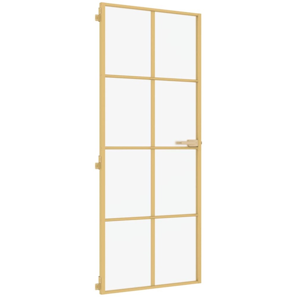 vidaXL Εσωτερική Πόρτα Χρυσή 83 x 201,5 εκ. Ψημένο Γυαλί & Αλουμίνιο