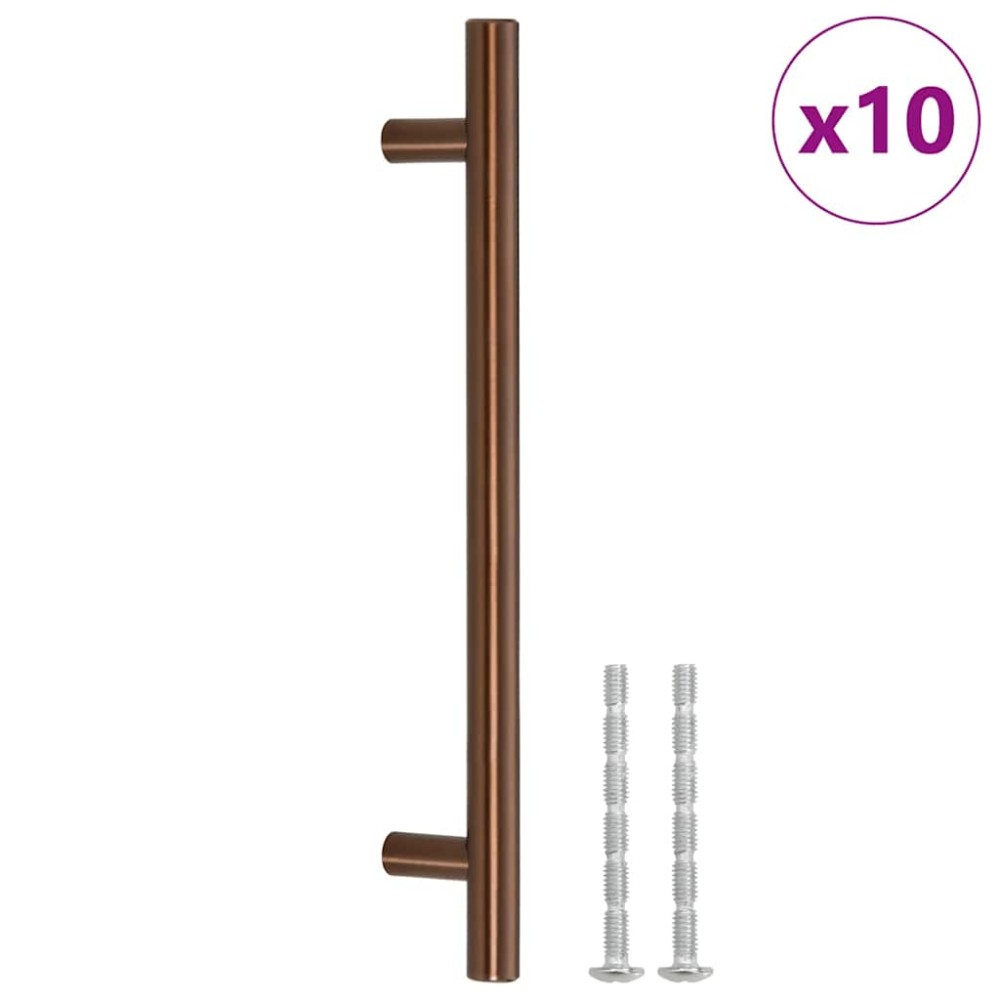 vidaXL Λαβές Ντουλαπιών 10 τεμ. Μπρονζέ 160 χιλ. από Ανοξείδωτο Ατσάλι