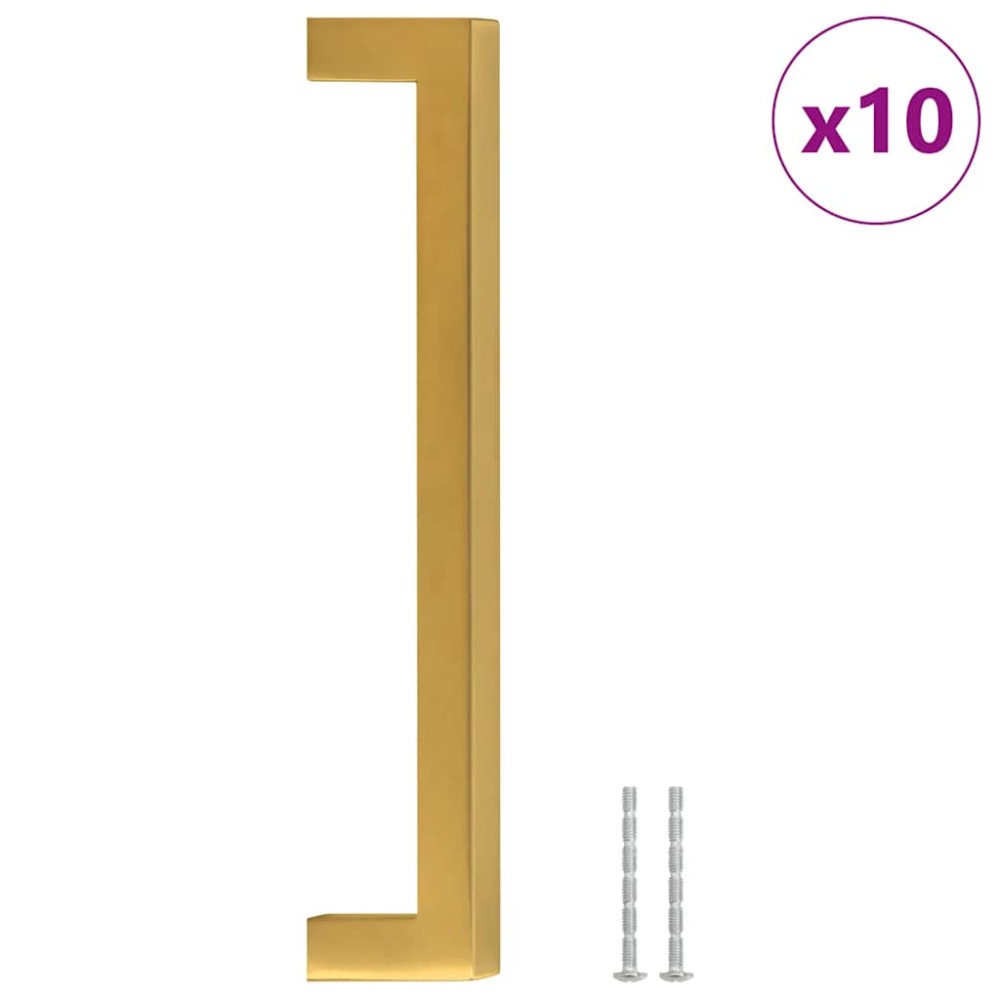 vidaXL Λαβές Ντουλαπιών 10 τεμ. Χρυσές 160 χιλ. από Ανοξείδωτο Ατσάλι