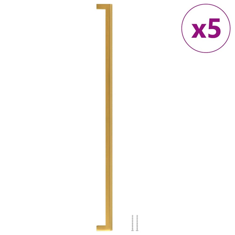 vidaXL Λαβές Ντουλαπιών 5 τεμ. Χρυσές 480 χιλ. από Ανοξείδωτο Ατσάλι