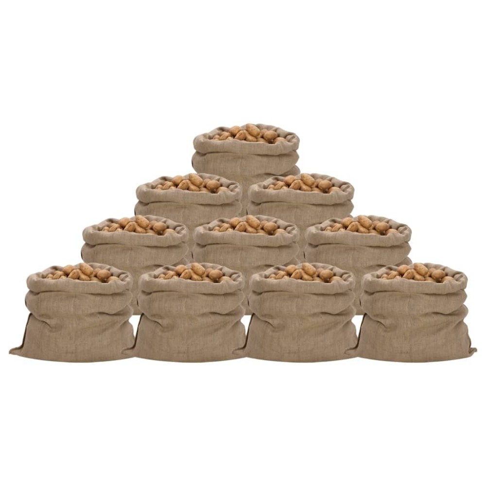 vidaXL Σακούλες από Γιούτα 10 τεμ. 100x110 εκ. 100% Γιούτα 340 γρ./τ.μ.