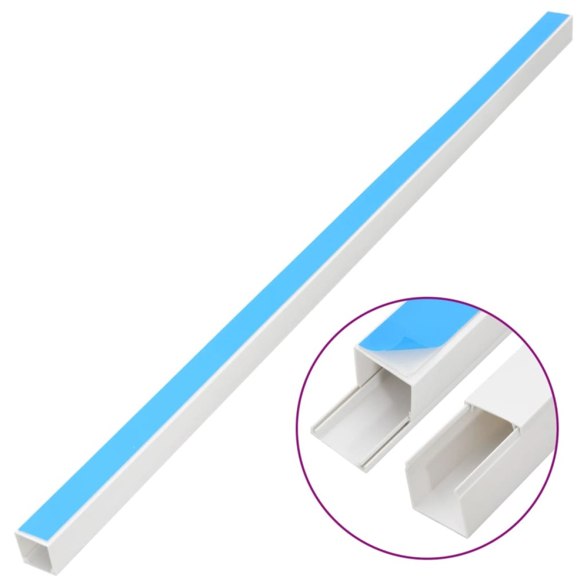 vidaXL Κανάλι Καλωδίων Αυτοκόλλητο 30 x 15 χιλ. 30 μ. από PVC