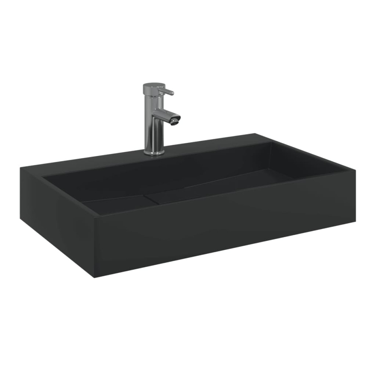 vidaXL Νιπτήρας Μαύρος Ματ 60x38x11 εκ. Συνθετικός από Τεχνητό Μάρμαρο