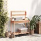 vidaXL Τραπέζι για Γλάστρες+Νεροχύτη Καφέ 147,5x44x139,5εκ Μασίφ Ελάτη